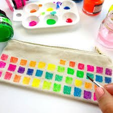 Canvas pencil case painting